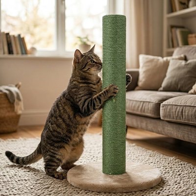 Le chat adore griffer sur le griffoir chat