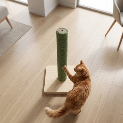 Le chat griffe naturellement sur le griffoir chat 