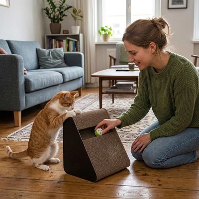 Chat-decouvre-le-griffoir-pour-chat