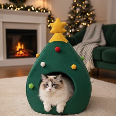 Niche pour Chat  Design forme de sapin